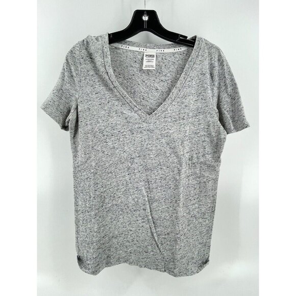 Pink Victoria's Secret Gray Sleepwear Top Shirt Size Small Women's V Neck - Picture 2 of 10